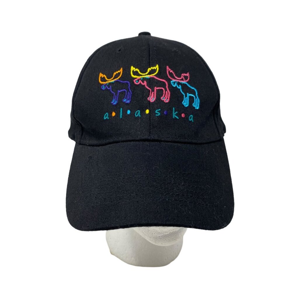 Alaska Adult Unisex Colorful Embroidered Moose‎ Logo Vacation Souvenir Hat Cap